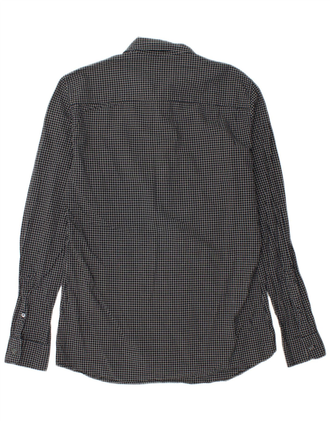 French Connection Slim-Fit-Flanellhemd für Herren, klein, schwarz, kariert, Baumwolle