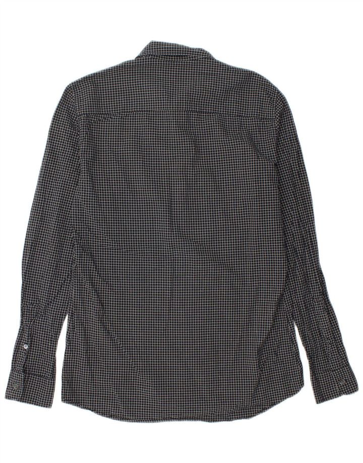 French Connection Slim-Fit-Flanellhemd für Herren, klein, schwarz, kariert, Baumwolle
