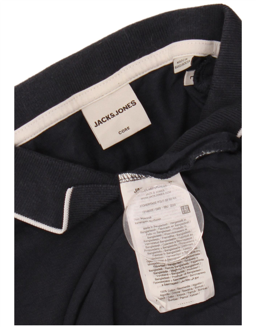 JACK & JONES Herren-Poloshirt mit Grafik, groß, marineblau, Baumwolle