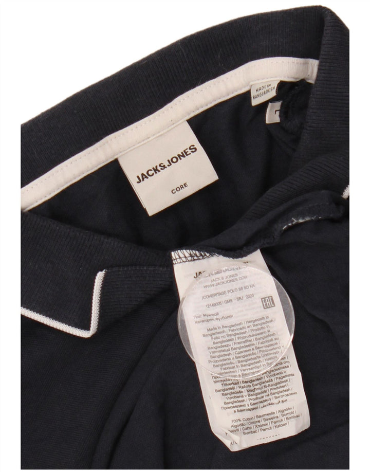 JACK & JONES Herren-Poloshirt mit Grafik, groß, marineblau, Baumwolle