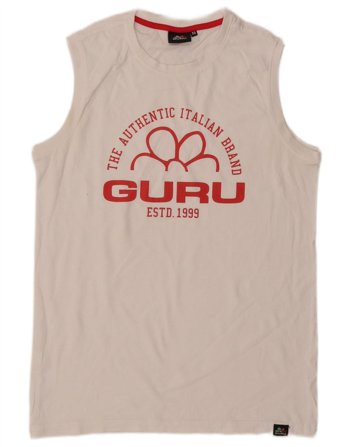 Guru Herren Grafik-Trägershirt Mittelweiß