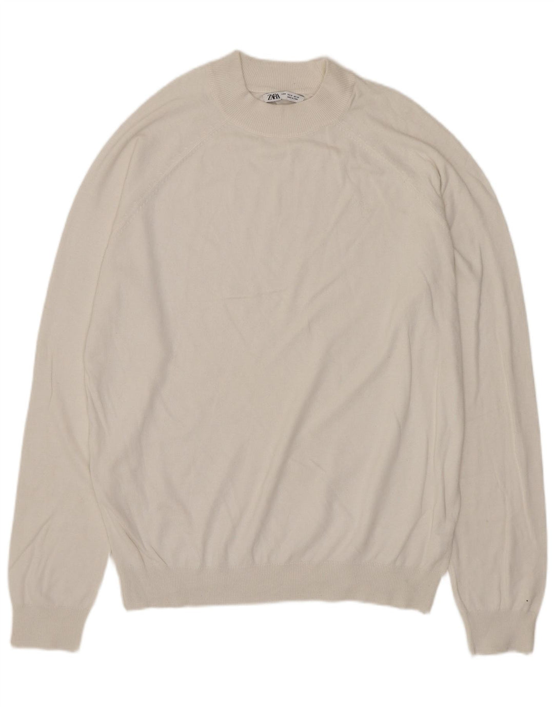 Zara Herren-Pullover mit Rundhalsausschnitt, mittelweiße Viskose