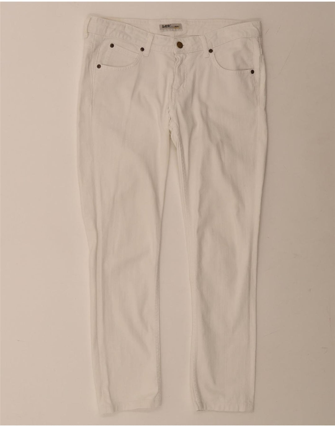Lee Damen Norma Slim Jeans W30 L27 Weiße Baumwolle