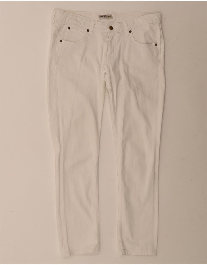 Lee Damen Norma Slim Jeans W30 L27 Weiße Baumwolle