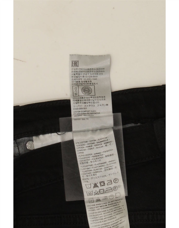 Levi's Damen 501 Straight Jeans W28 L28 Schwarze Baumwolle