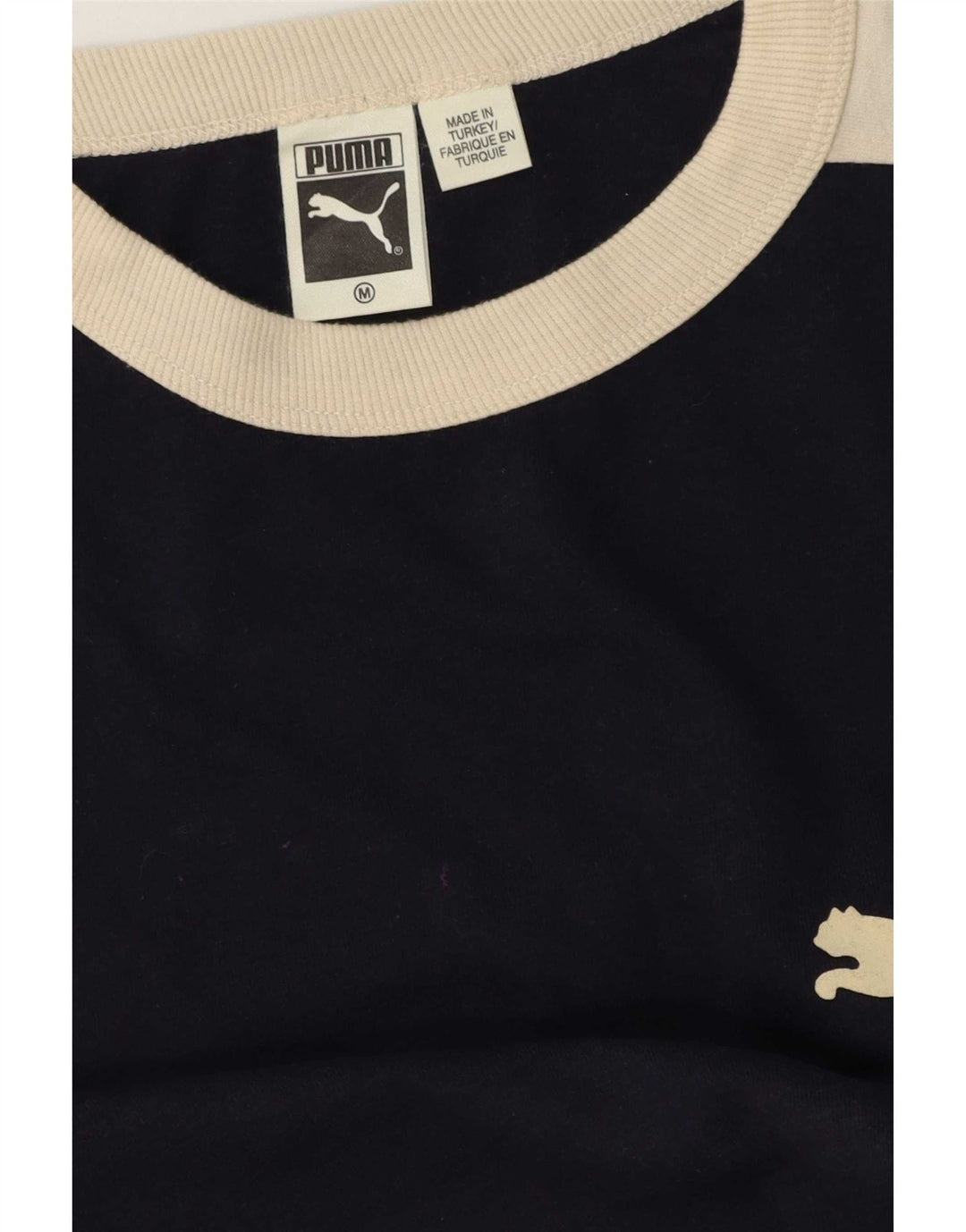 Puma Herren-Oberteil, langärmelig, mittelgroß, marineblau, Colourblock-Baumwolle