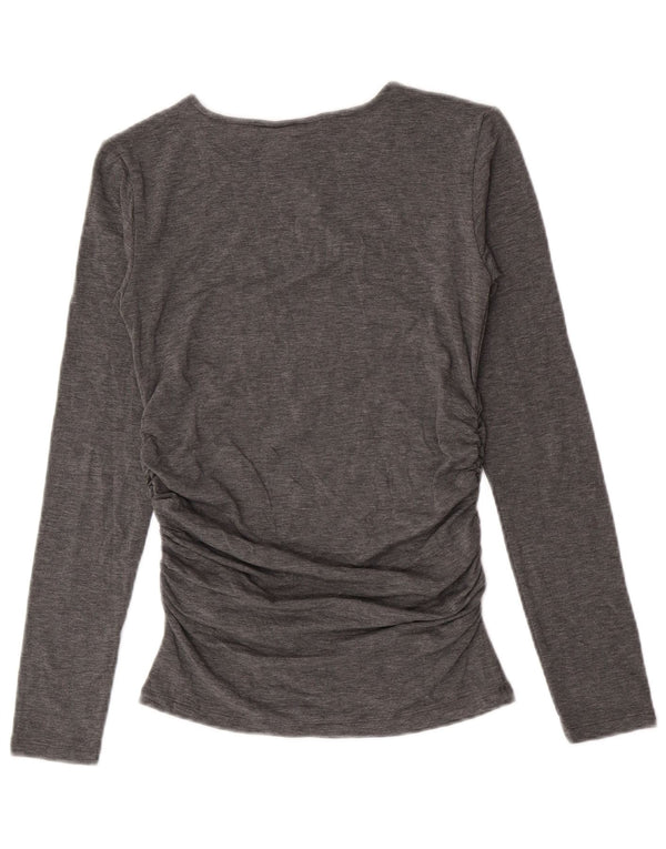 Marks & Spencer Damen Top Langarm UK 10 Small Grau Acryl