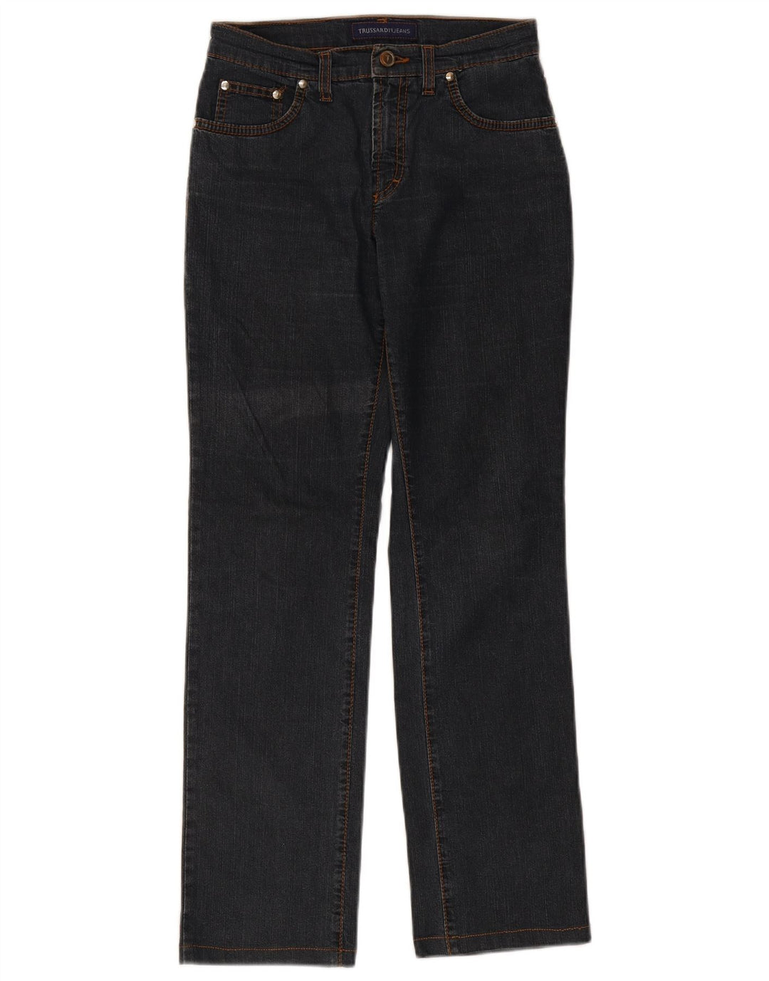 Trussardi Damen Straight Jeans W26 L29 Marineblaue Baumwolle