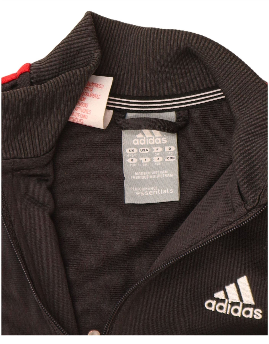 Adidas Jungen-Trainingsanzug-Top-Jacke, 4–5 Jahre, graues Polyester