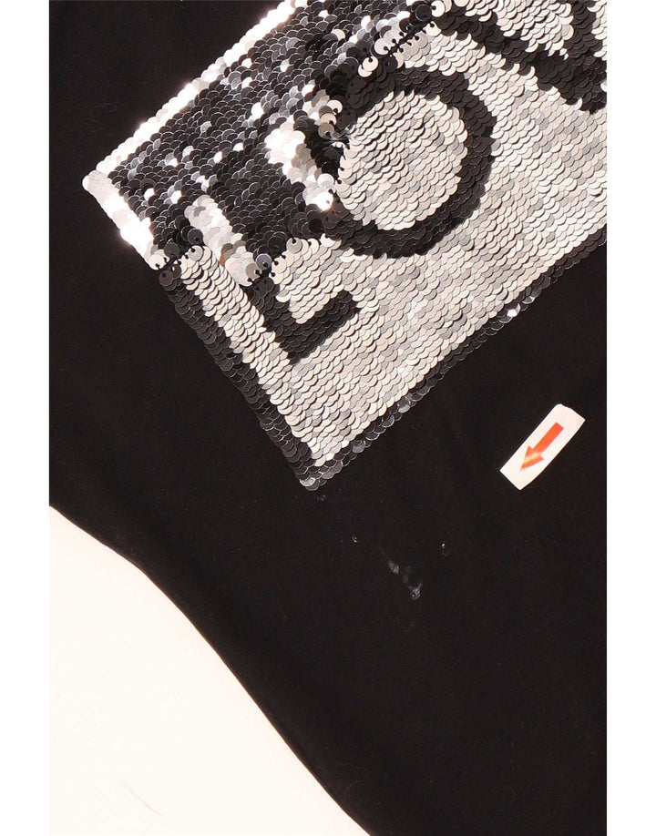 Liu Jo Grafik-T-Shirt für Damen, UK 10, Größe S, Schwarz