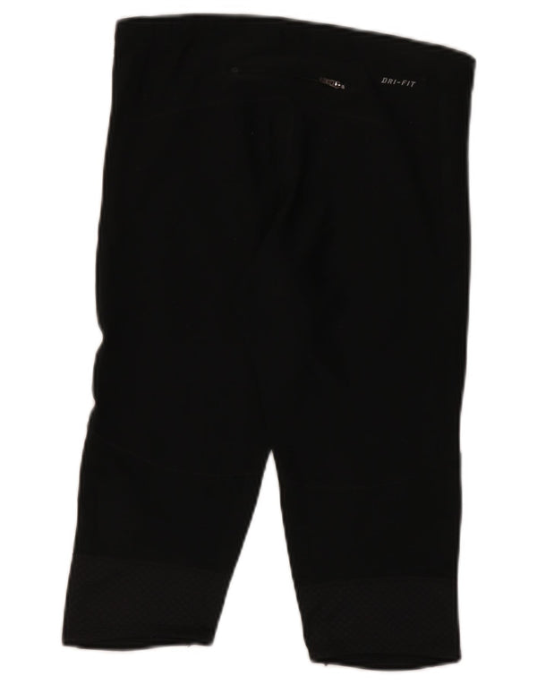 Nike Damen Dri Fit Capri Leggings UK 14 Medium Schwarz Sport