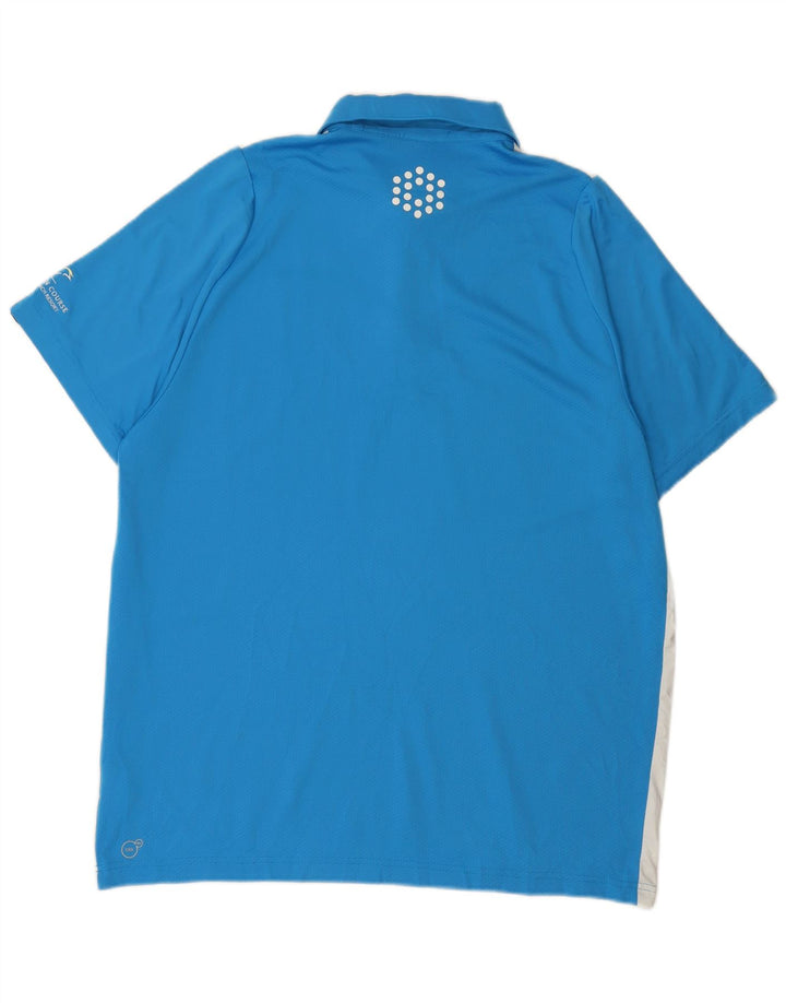 PUMA Herren Poloshirt XL Blau Colourblock Polyester