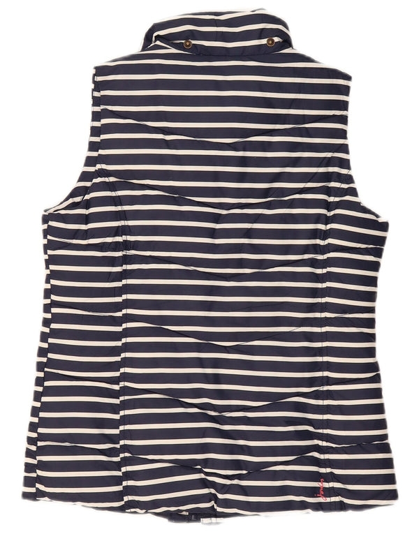 Joules Damen Wattierte Weste UK 12 Mittel Marineblau Gestreift Nautisch