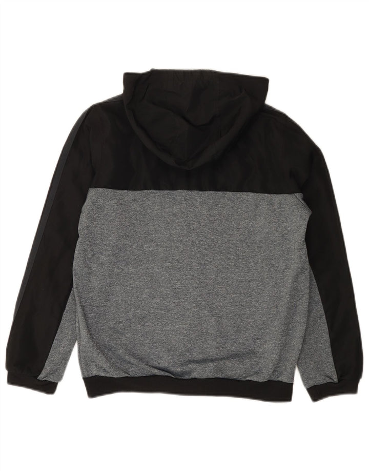 Adidas Jungen-Kapuzenpullover mit Reißverschluss, 9–10 Jahre, schwarzes Colourblock-Polyester
