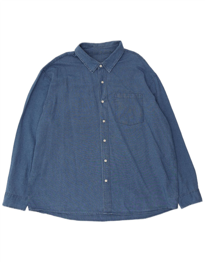American Eagle Herrenhemd 2XL Blaue Baumwolle