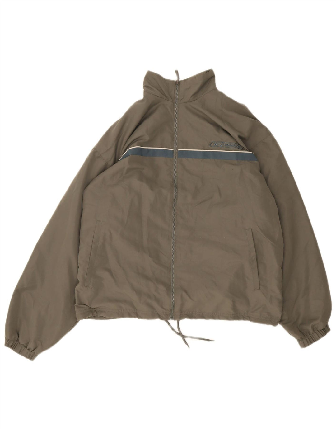 Reebok Herren-Trainingsanzug-Top-Jacke aus mittelgrünem Colourblock-Polyester