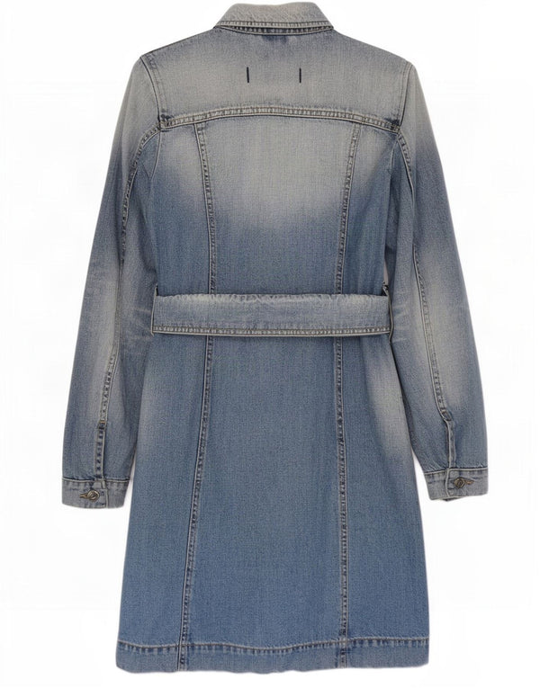 Gas Damen Jeansmantel UK 10 Small Blaue Baumwolle