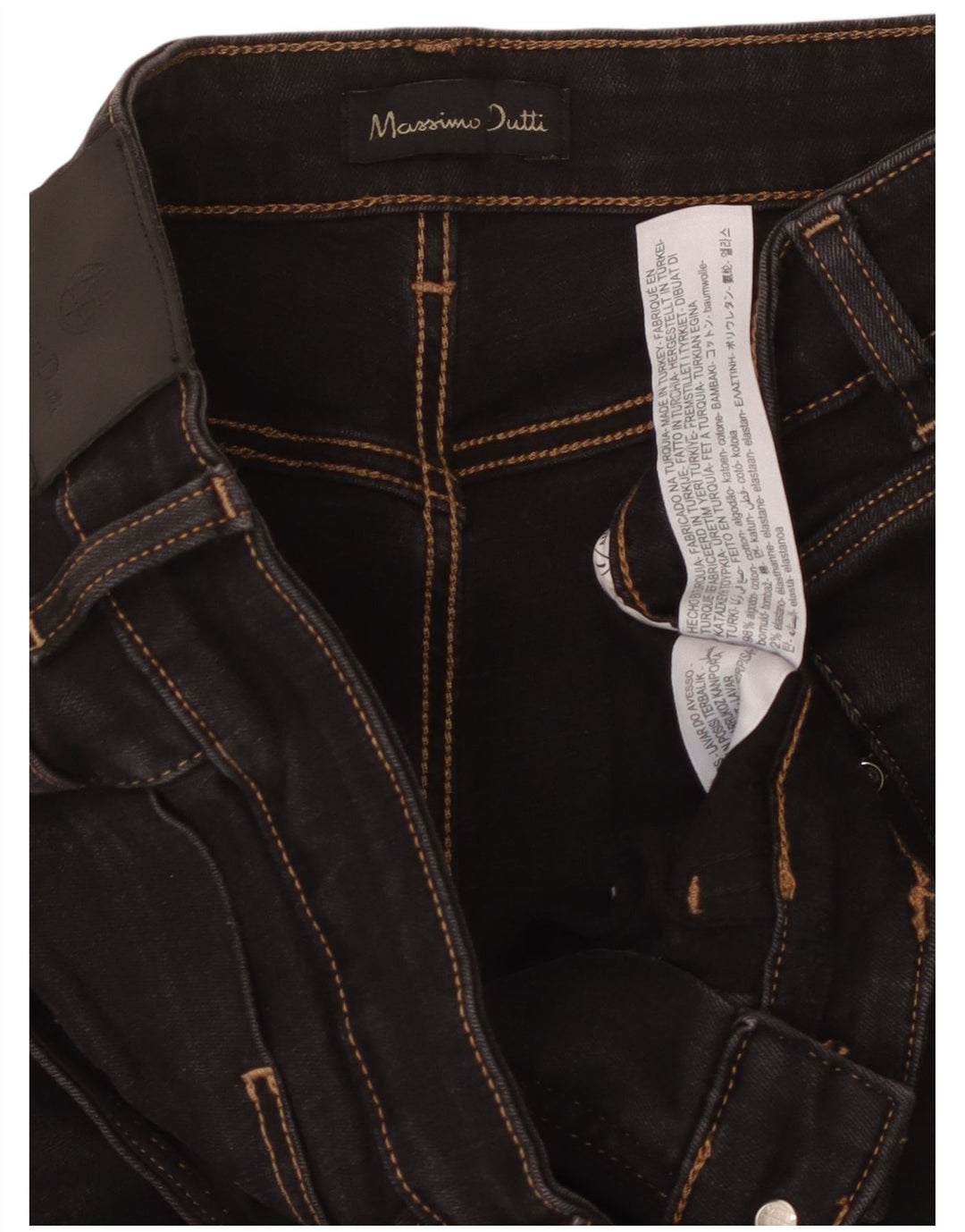 MASSIMO DUTTI Damen Bootcut Jeans EU 42 Large W32 L32 Schwarze Baumwolle