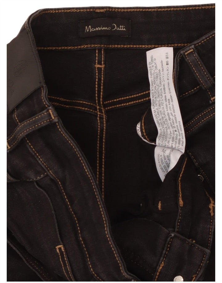 MASSIMO DUTTI Damen Bootcut Jeans EU 42 Large W32 L32 Schwarze Baumwolle