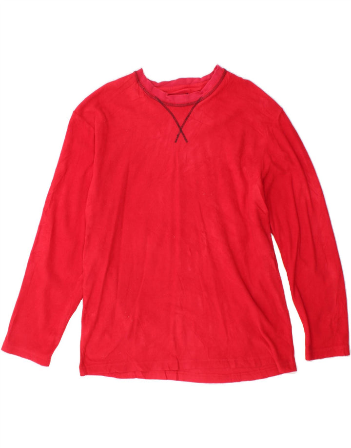 CHAPS Mens Fleece Jumper Medium Red Polyester Vintage Chaps and Second-Hand Chaps from Messina Hembry 