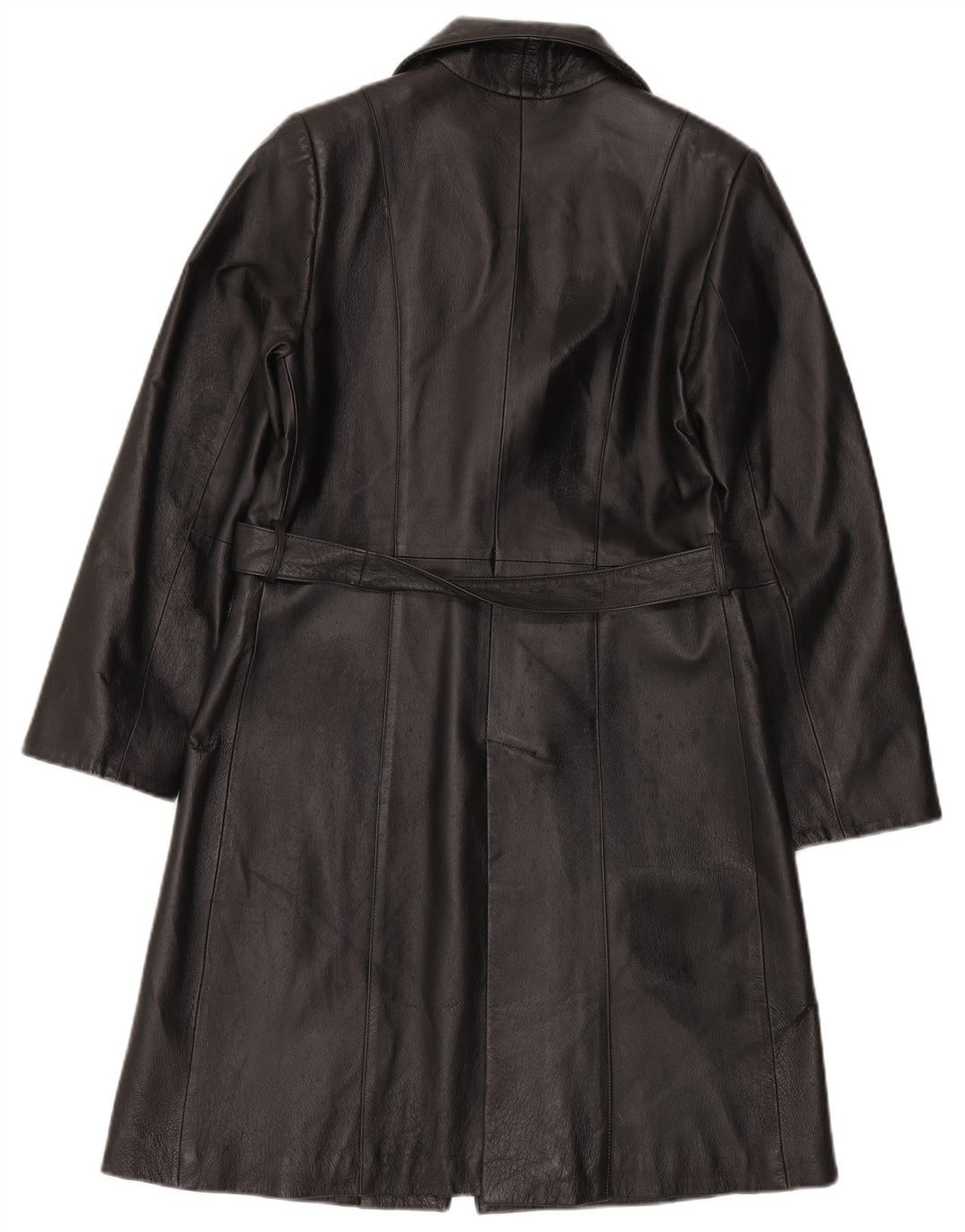 LAVORAZIONE ARTIGIANALE Damen Ledermantel IT 44 Mittelschwarzes Leder