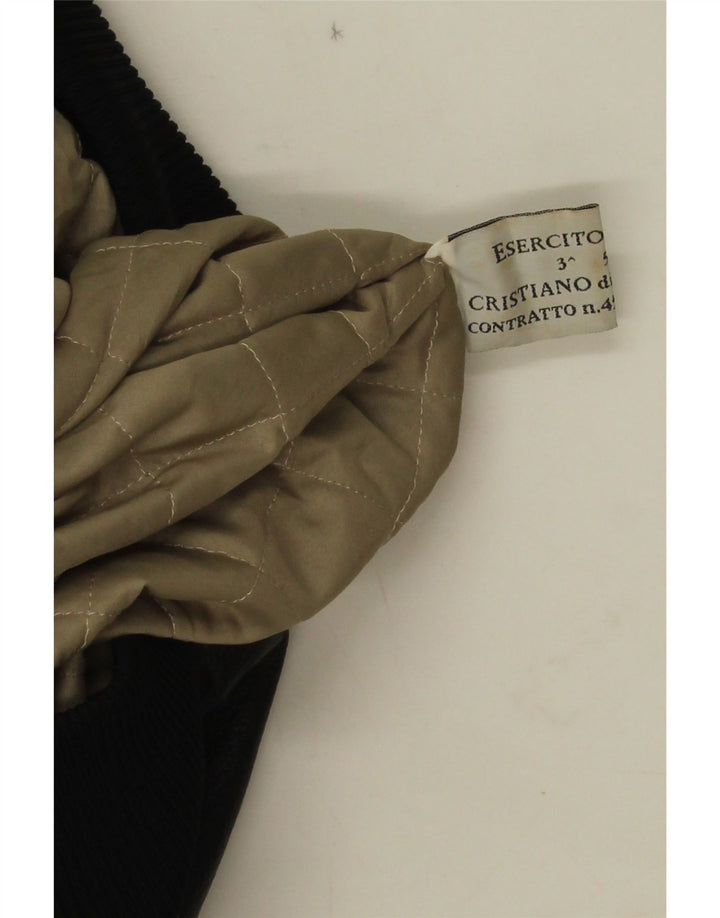 Esercito Herren Militärlederjacke IT 52/54 XL Schwarzes Leder