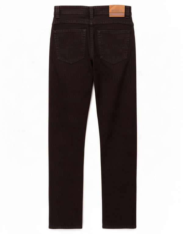 SIVIGLIA Herren Straight Jeans W31 L32 Schwarze Hahnentritt-Baumwolle