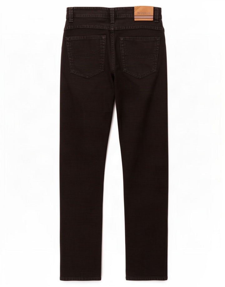 SIVIGLIA Herren Straight Jeans W31 L32 Schwarze Hahnentritt-Baumwolle