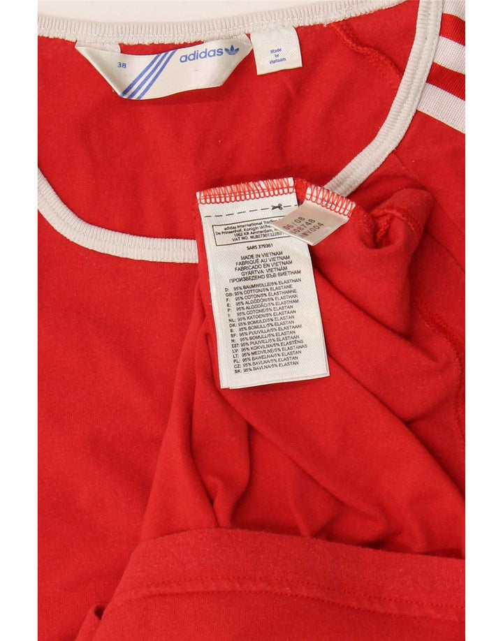 Adidas Womens T-Shirt Top EU 38 Medium Red Cotton