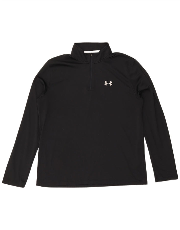 Under Armour Herren Heat Gear Pullover-Trainingsanzug mit Reißverschluss, Größe L, Schwarz