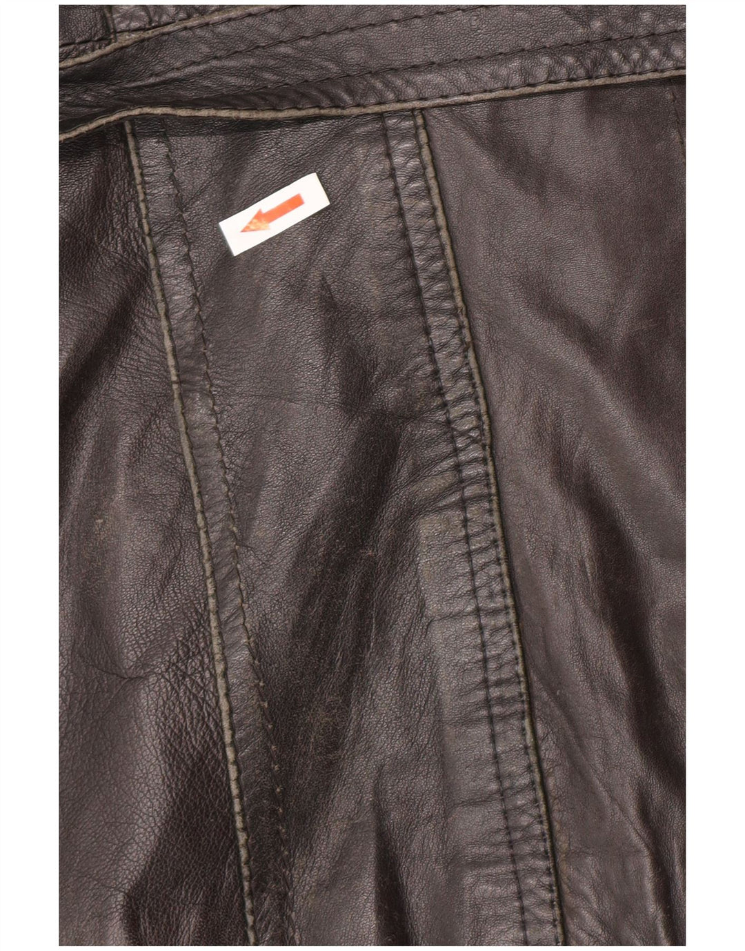 Vintage Herren Zweireihige Lederjacke UK 34 XS Schwarz Retro