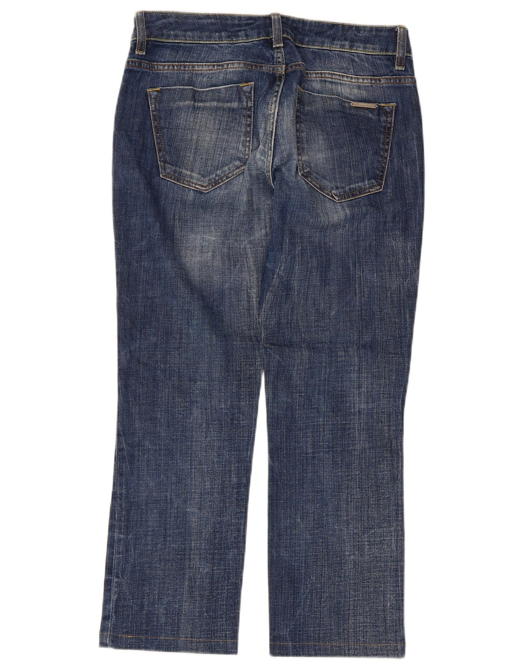Massimo Dutti Damen-Cropped-Jeans W27 L25 Blaue Baumwolle
