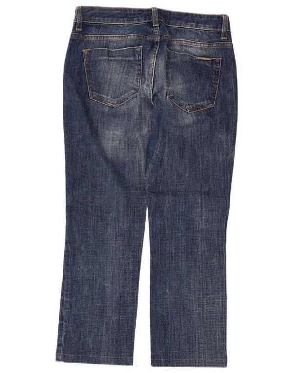 Massimo Dutti Damen-Cropped-Jeans W27 L25 Blaue Baumwolle