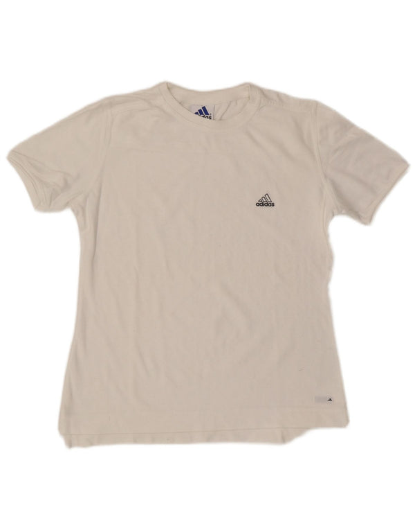 Adidas Damen T-Shirt Top UK 12 Medium Weiß