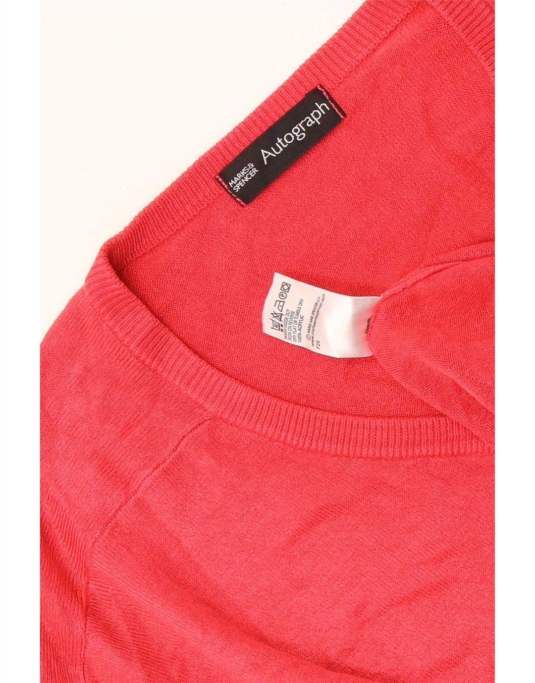 Marks & Spencer Herren Autograph V-Ausschnitt Pullover Pullover XL Rot Acryl