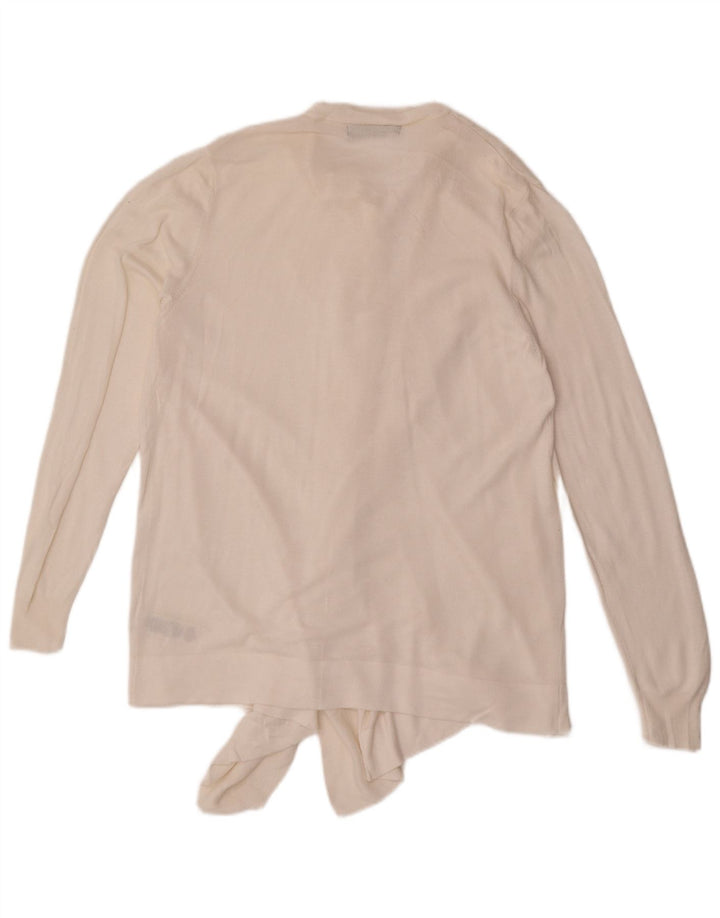 Marks & Spencer Offener Damen-Cardigan-Pullover UK 14 Large Weiße Viskose
