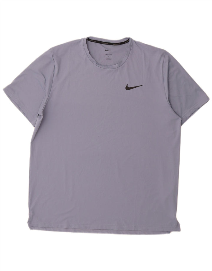 Nike Herren Dri Fit T-Shirt Top Large Blau Polyester