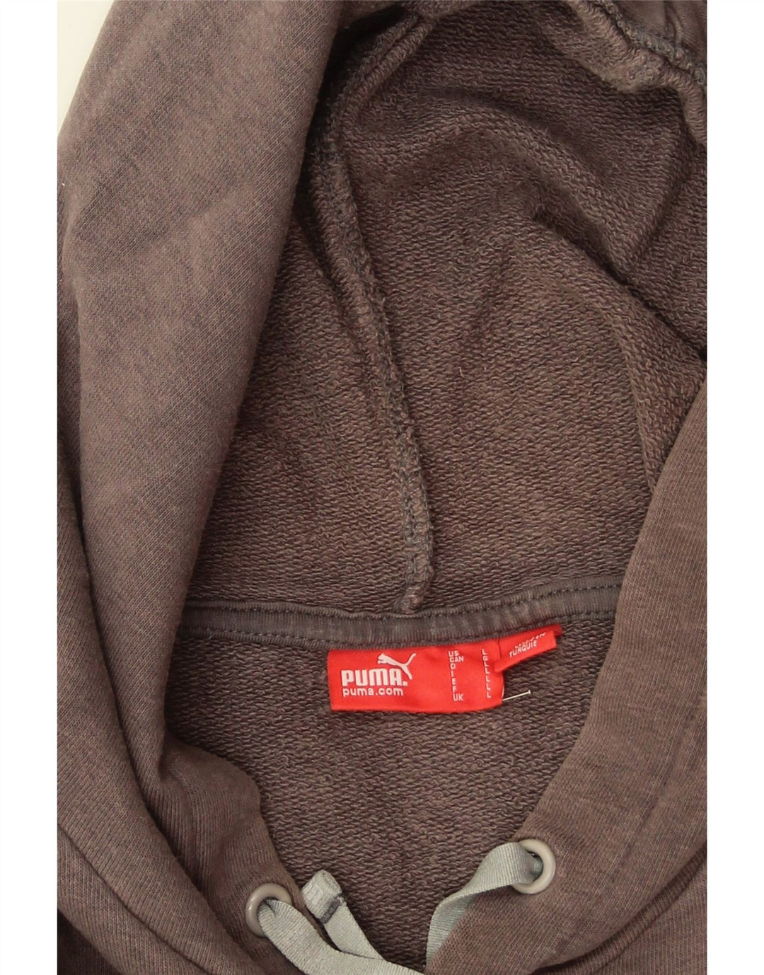 PUMA Mens Graphic Hoodie Jumper Large Grey Vintage Puma and Second-Hand Puma from Messina Hembry 