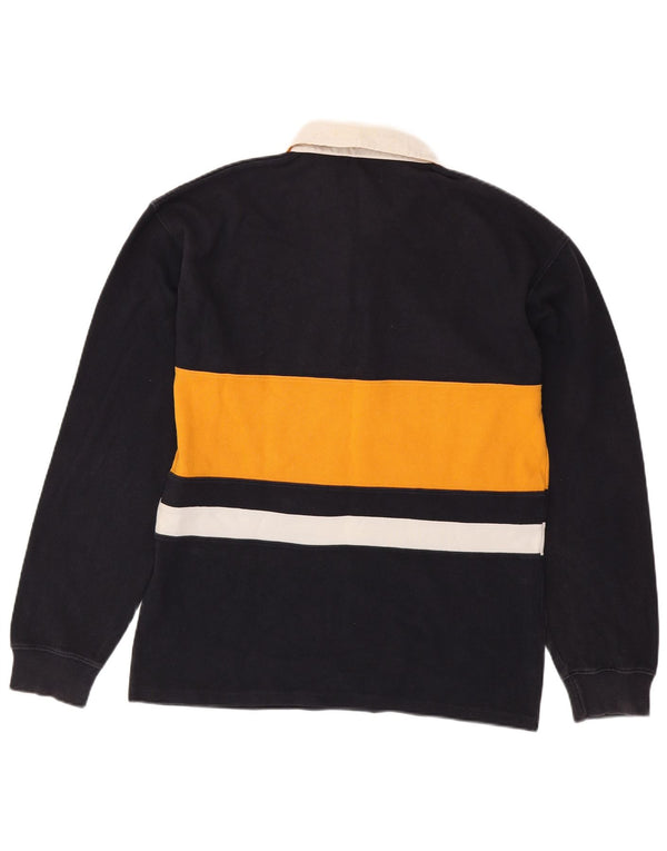 KAPPA Herren Langarm-Rugby-Poloshirt XL Marineblau Farbblock