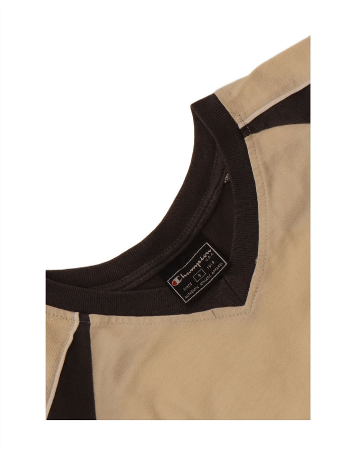 Champion Herren T-Shirt Top Small Off White Colourblock