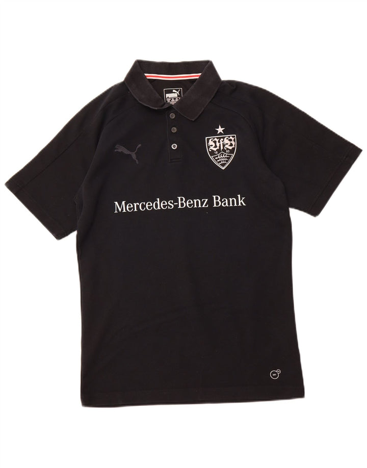 PUMA Herren-Poloshirt mit Grafik, mittelschwarz, Baumwolle