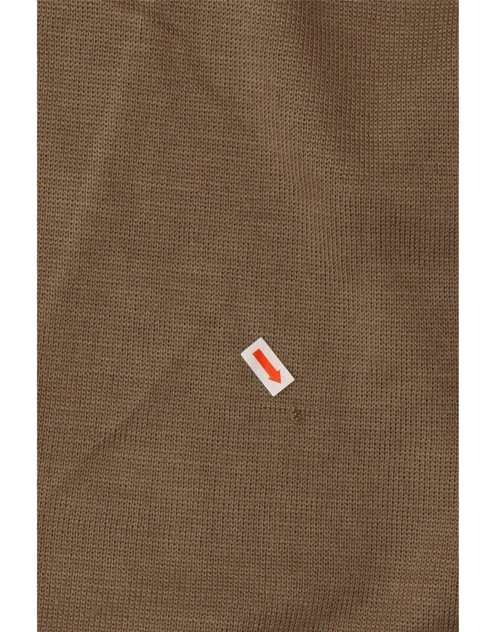 VINTAGE Herren-Strickjacke mit lockerer Passform, großes grün gestreiftes Polyamid