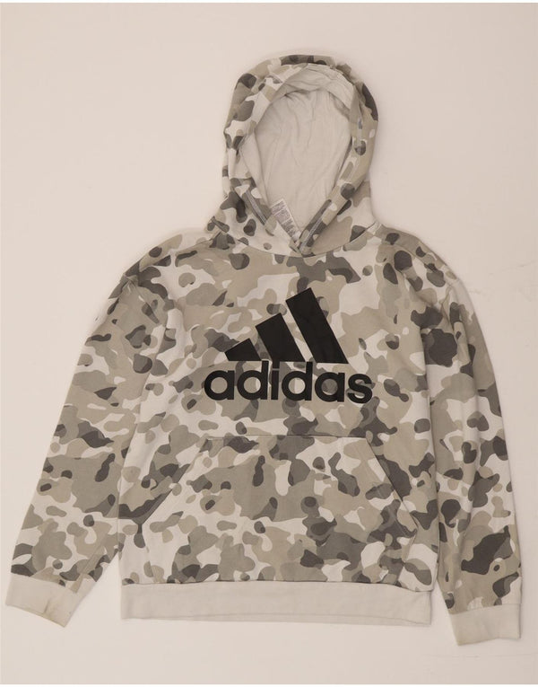 Adidas Jungen Graphic Hoodie Pullover 15–16 Jahre XL Grau Camouflage Baumwolle