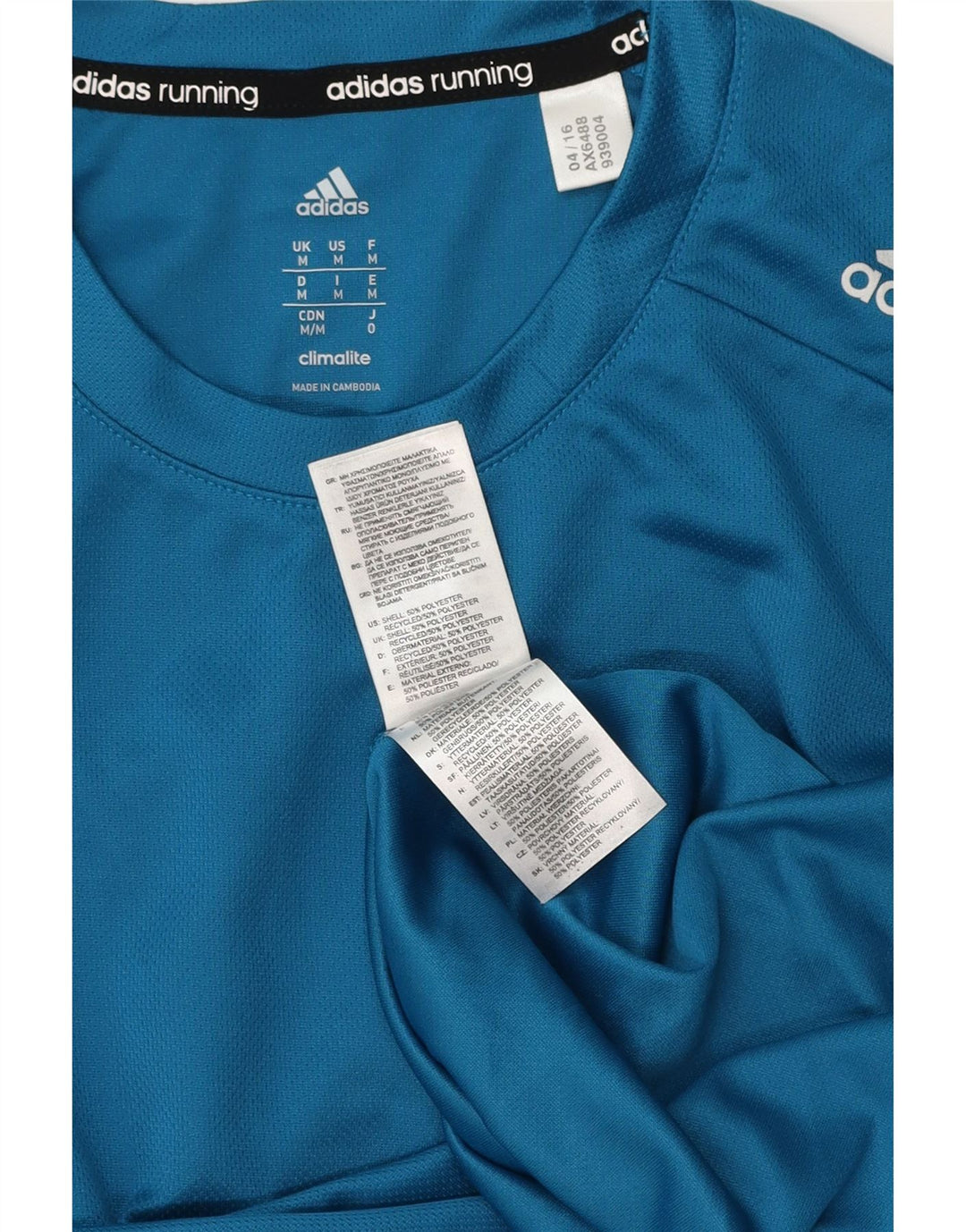 ADIDAS Herren Climalite Top Langarm mittelblaues Polyester