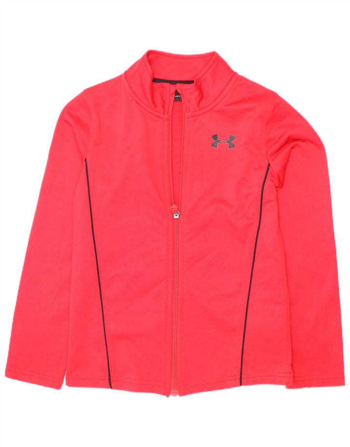 Under Armour Jungen-Trainingsanzug-Top-Jacke, 6–7 Jahre, rotes Polyester