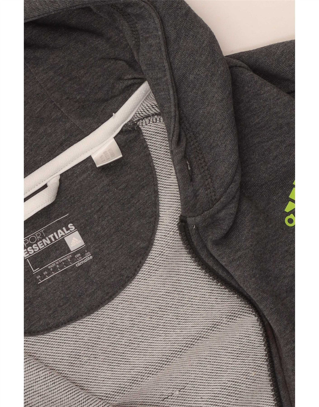 Adidas Herren-Kapuzenpullover mit Reißverschluss, groß, Grau