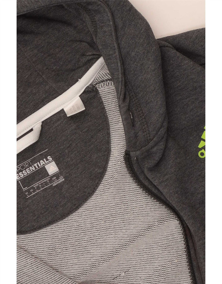 Adidas Herren-Kapuzenpullover mit Reißverschluss, groß, Grau