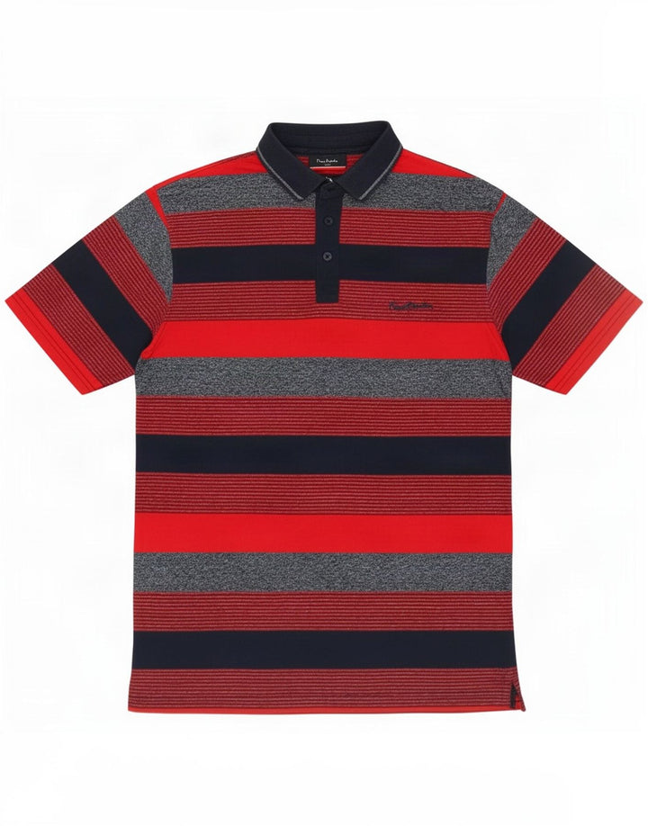 Pierre Cardin Herren-Poloshirt mit normaler Passform, mittelgroß, mehrfarbig gestreift