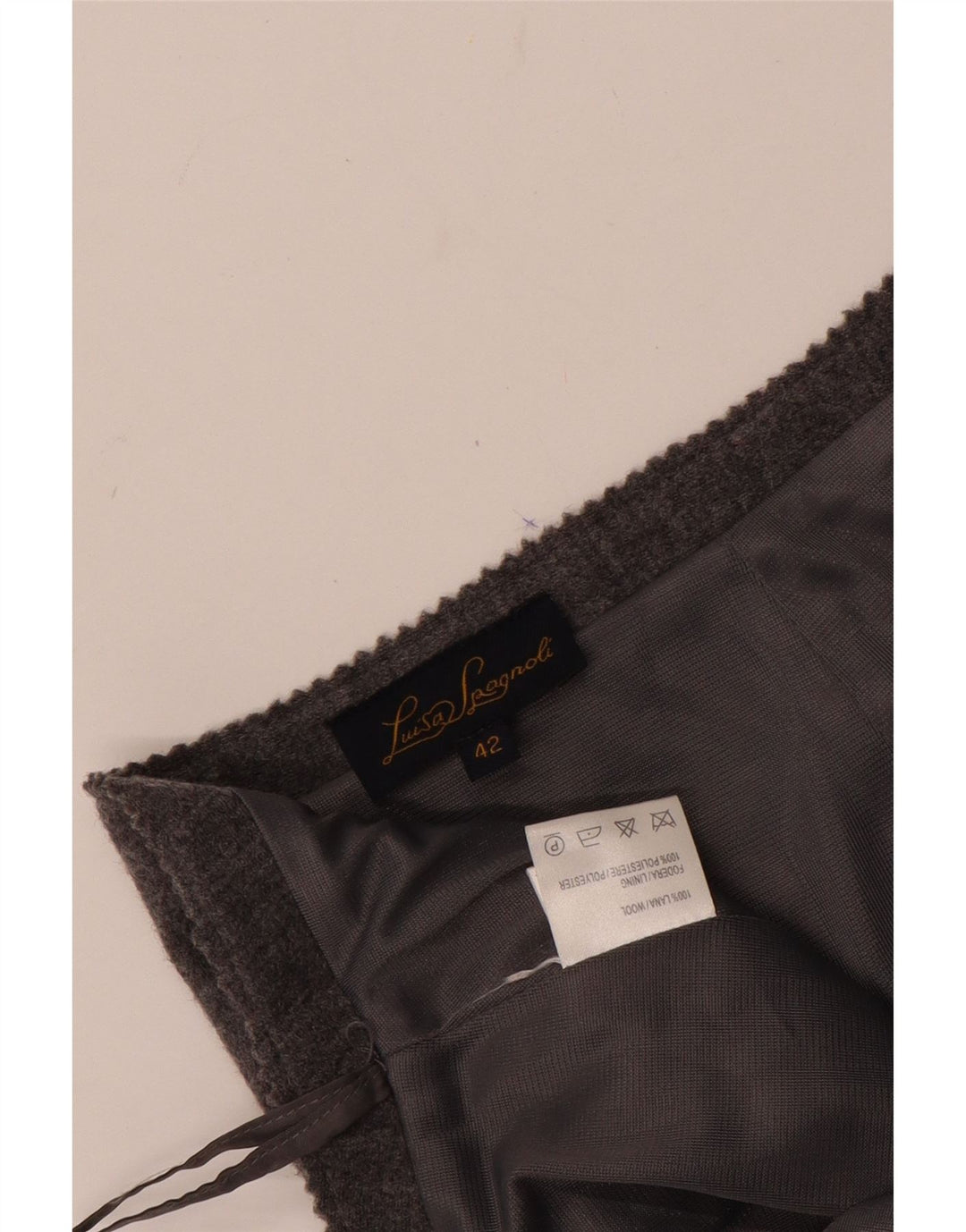 LUISA SPAGNOLI Damen Bleistiftrock IT 42 Medium W28 Graue Wolle