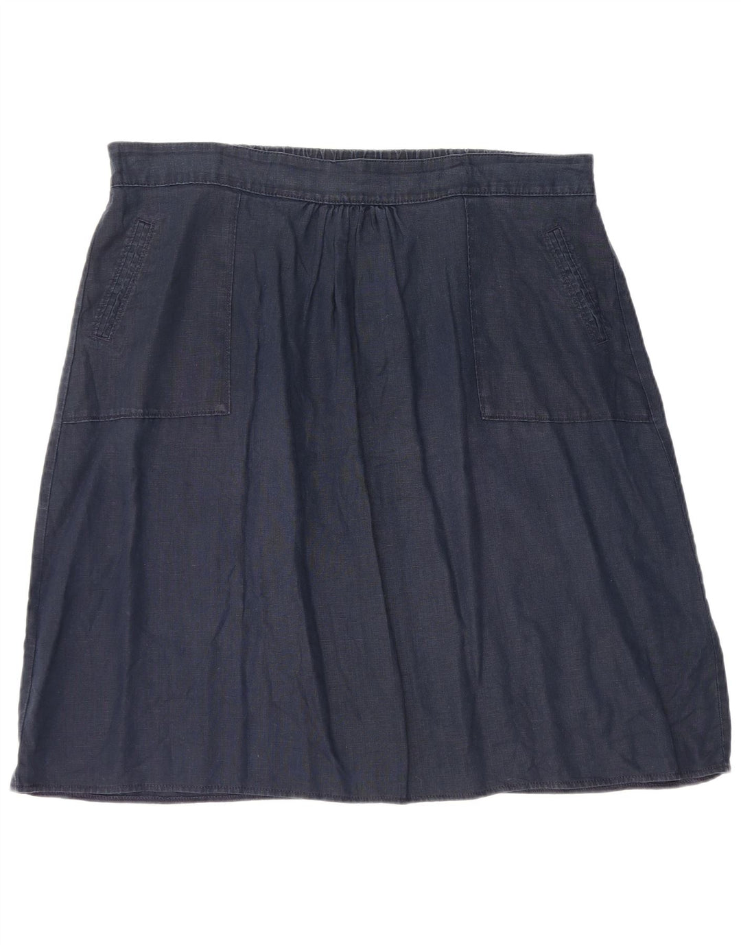 Marks & Spencer Damen A-Linienrock W40 2XL Marineblaues Leinen